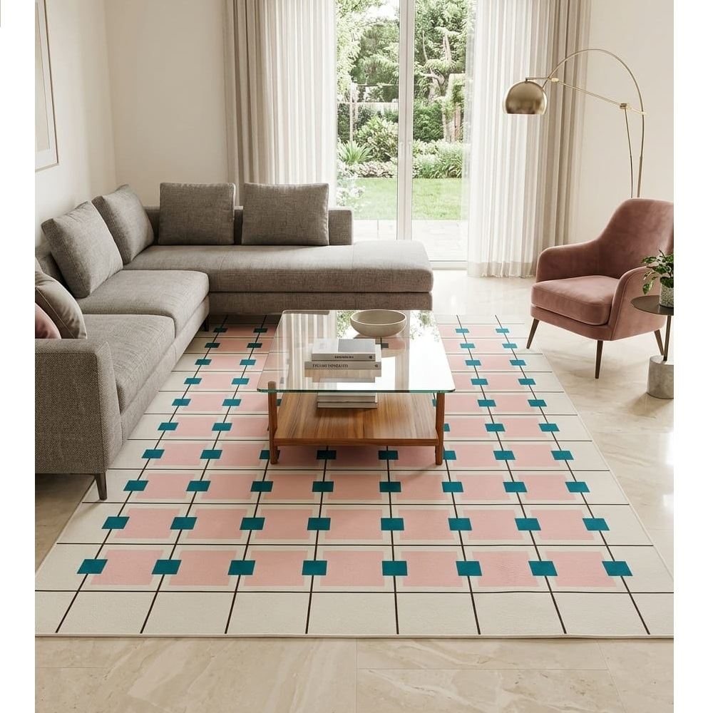 Alfombra rectangular para sala de 240cm x 160cm Rosa