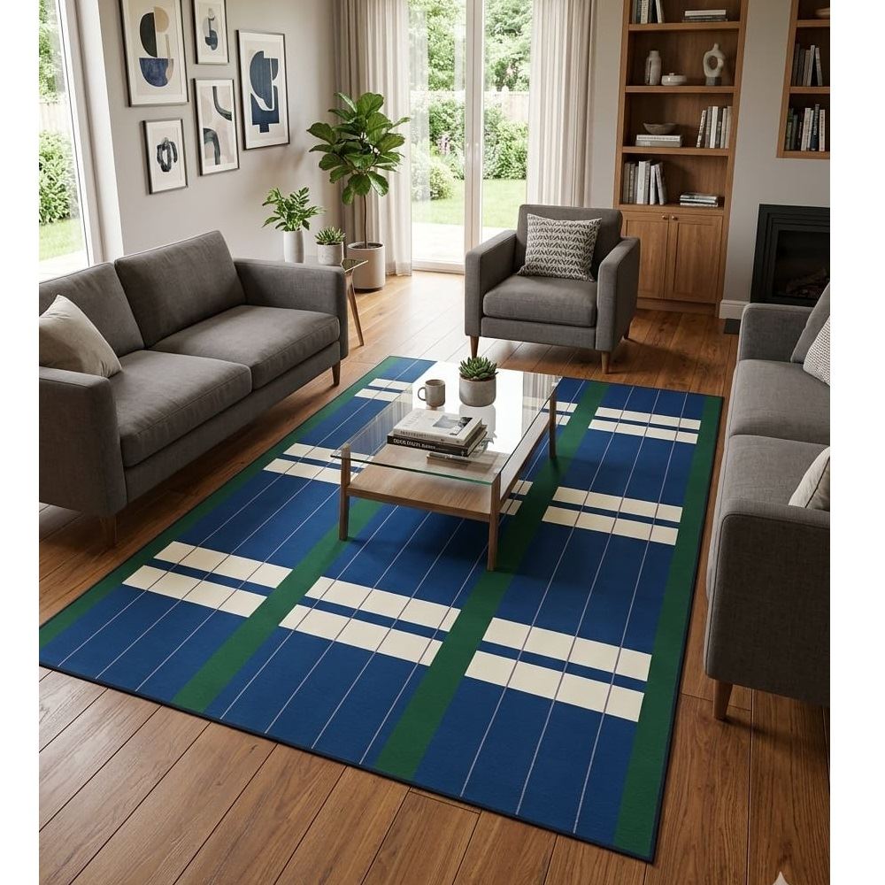 Alfombra rectangular para sala de 240cm x 160cm Azul