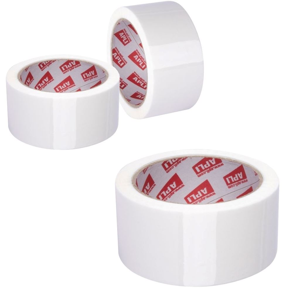 Cinta de embalaje de colores 200 Yardas - Blanco / 6 Und.