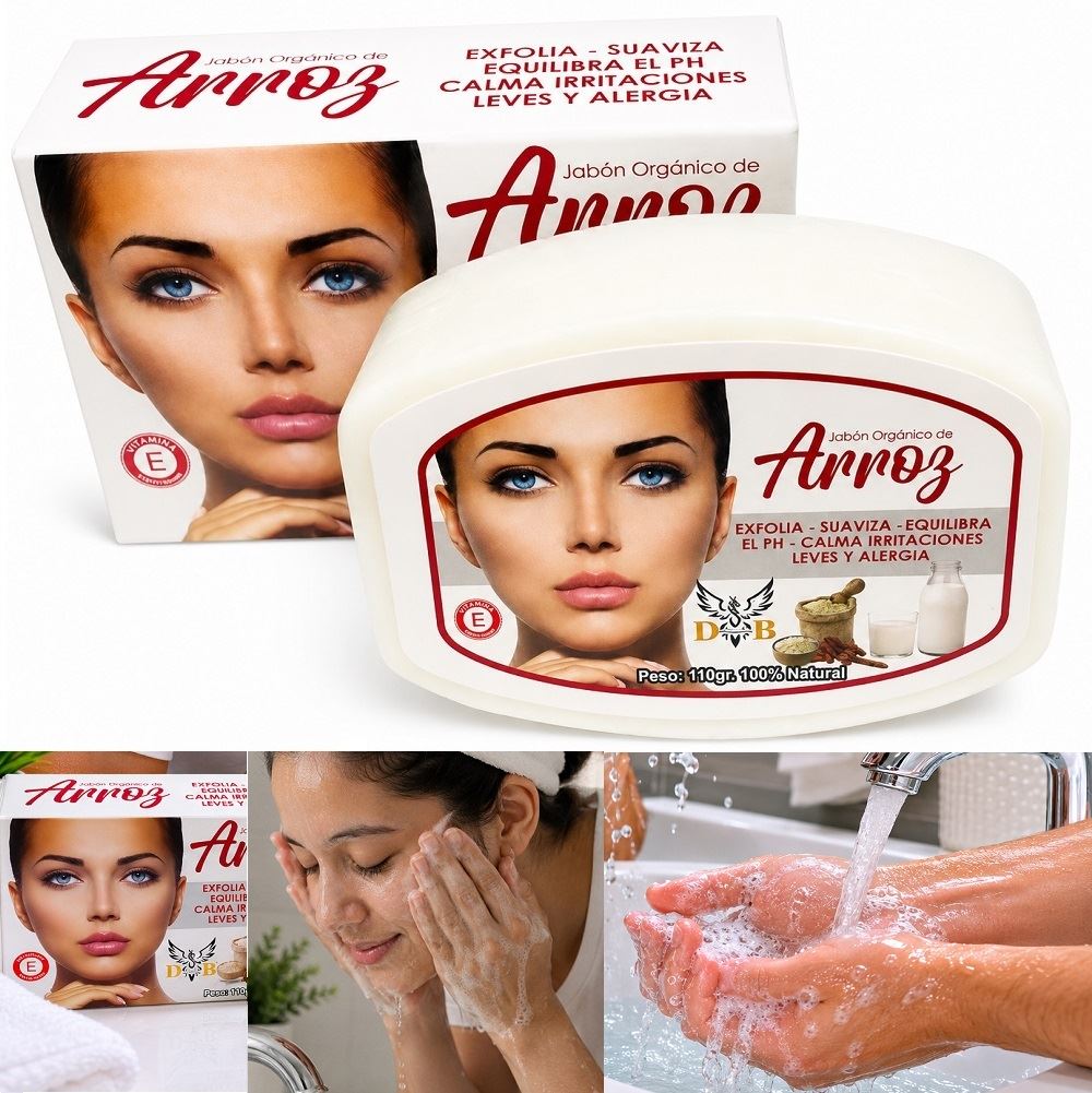 blister de 4 Jabones de glicerina de arroz con coco hidratante