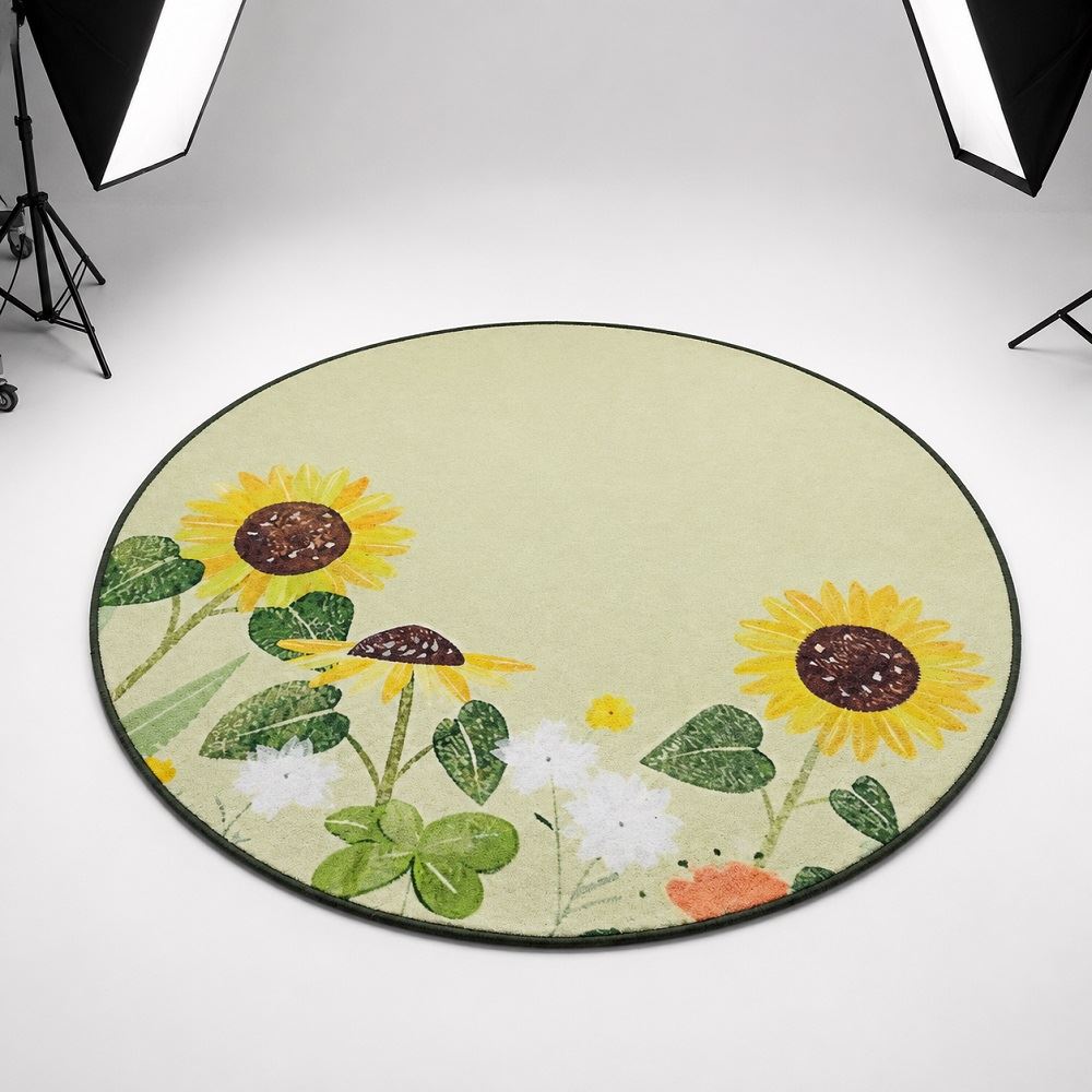 Alfombra circular piel de durazno para centro 120cm