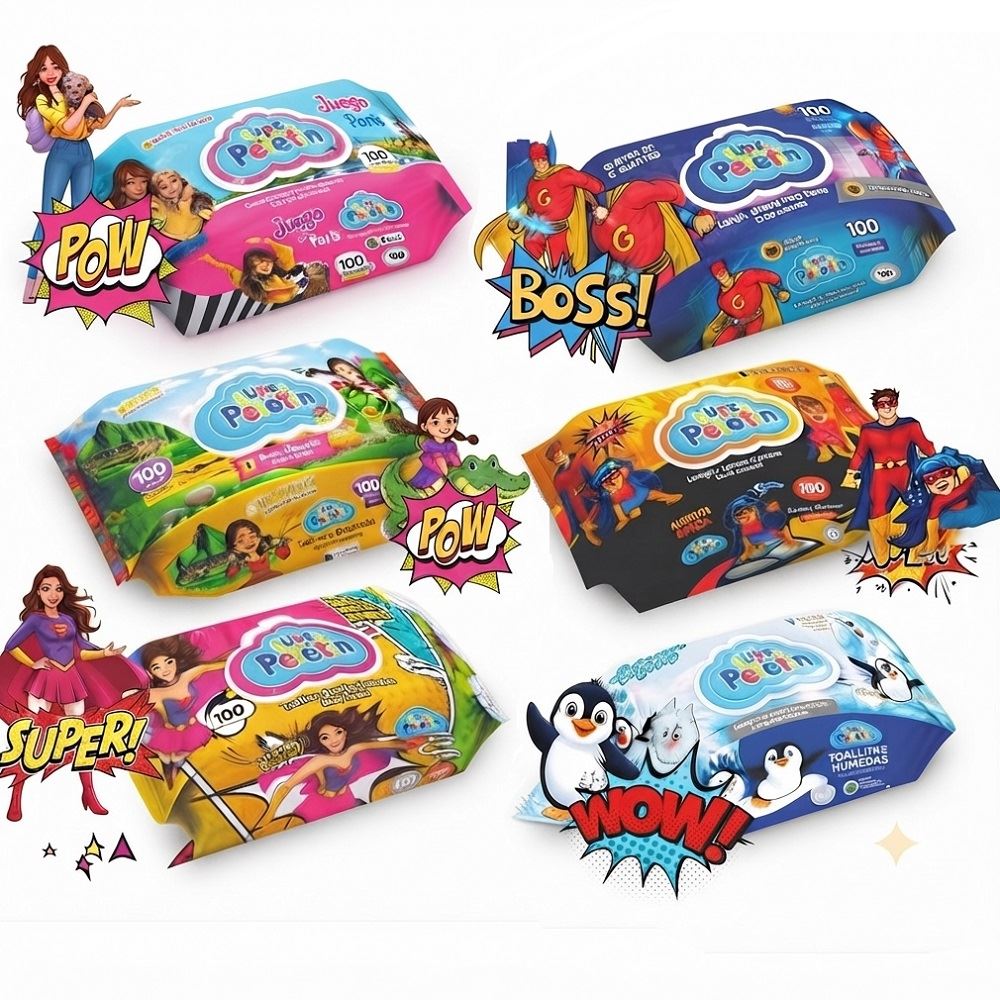 Set de 3 Toallitas humedos paños suaves petetin 100 unid