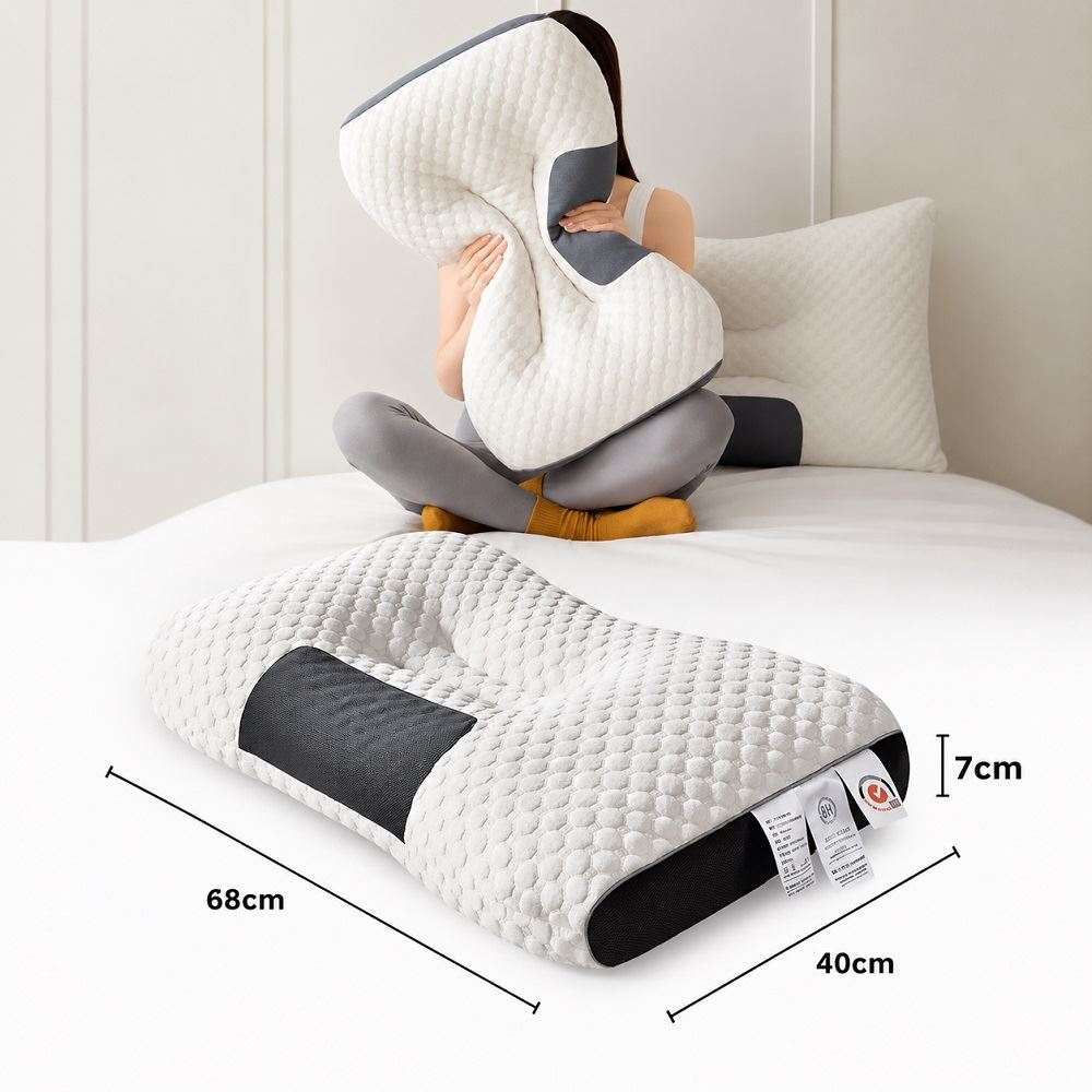 Set de 2 Almohadas Ergonómicas Suaves y Comodas para Cervical y Cuello