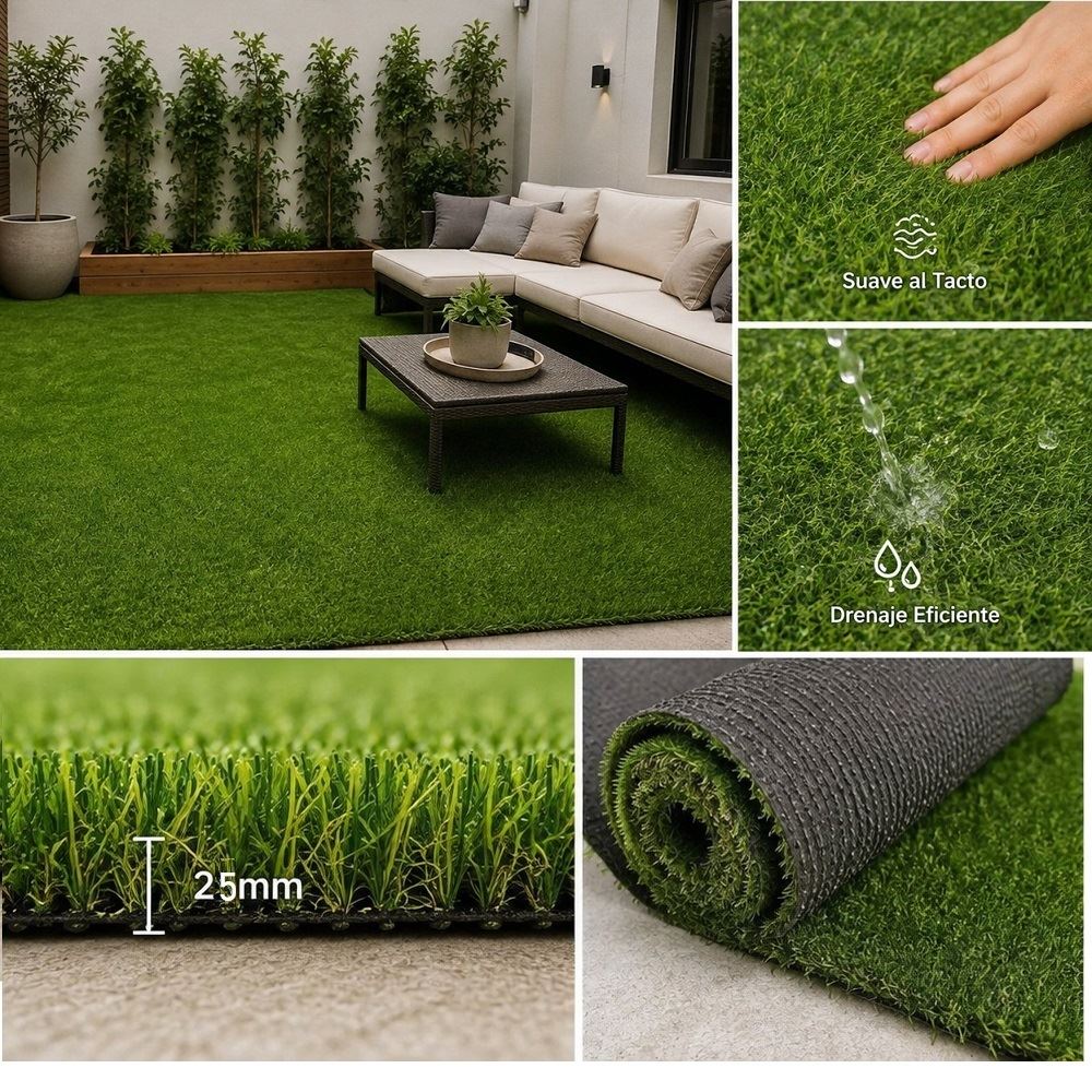 Pasto sintético Grass por rollo espesor 25mm