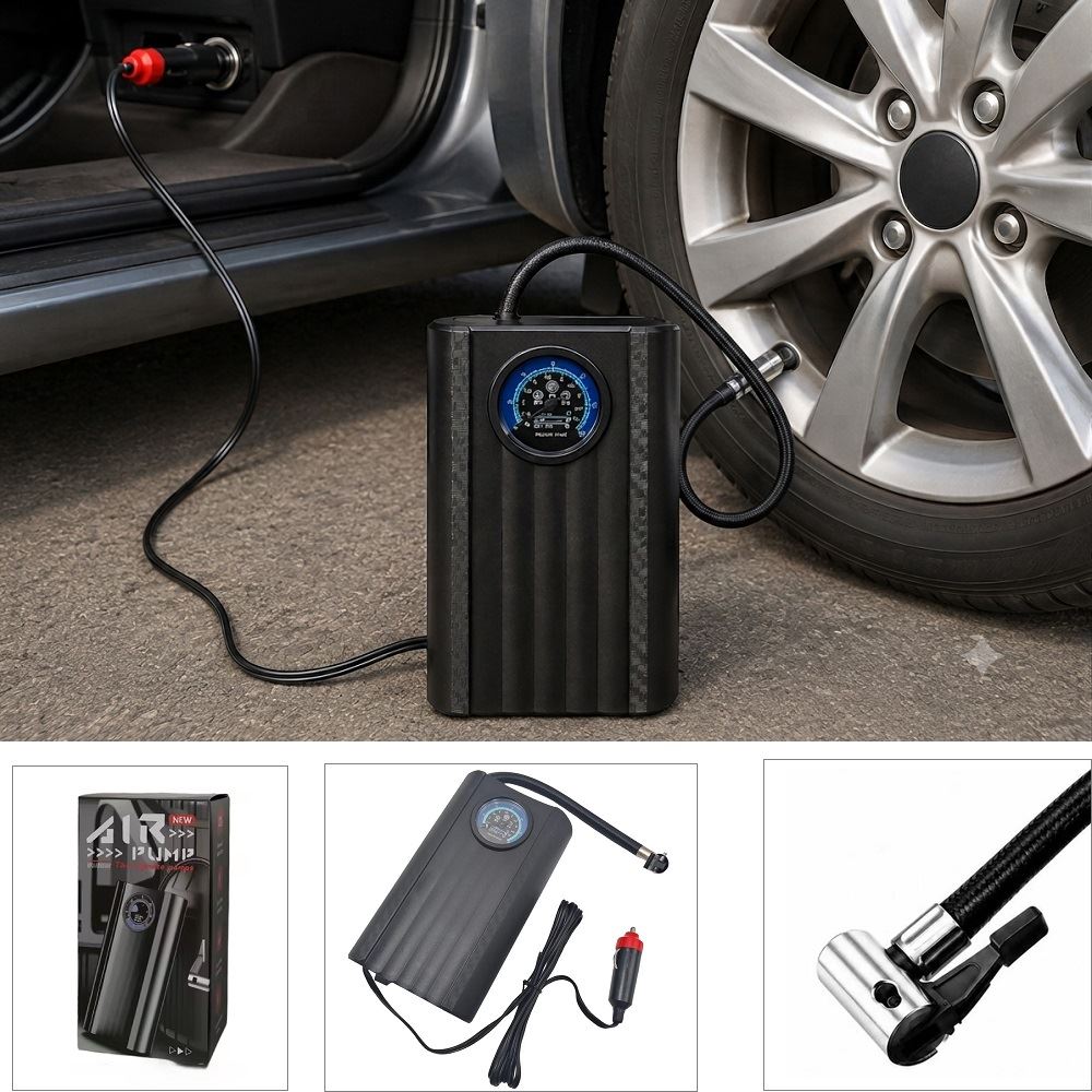 Inflador compresor de aire portátil para carro Barómetro de alta presión