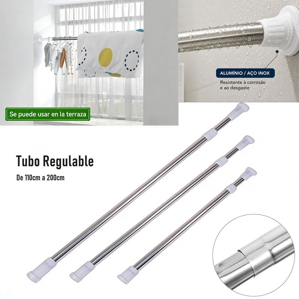 Tubo Expandible Hasta 2mts Barra Para Ducha Varilla Multifuncional