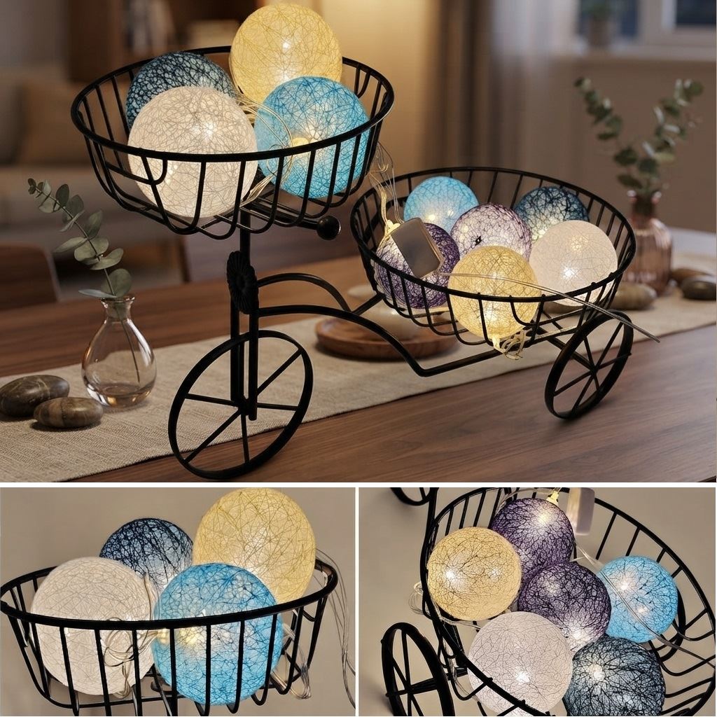 Decoracion de Mesa con Luces  y Triciclo Multifuncional