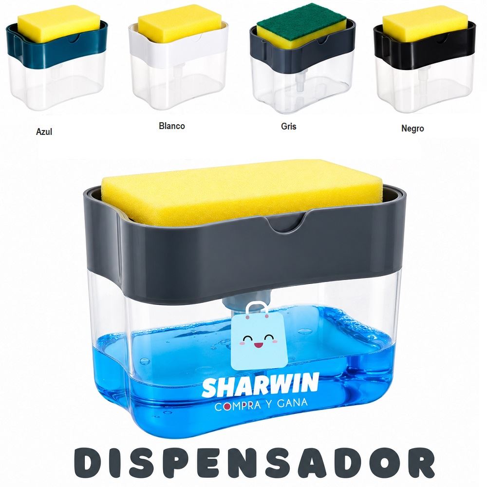 Set de 3 Dispensadores de Jabon Ayudin Liquido a Presion con Esponja
