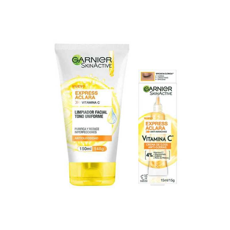Pack Express Aclara Gel Limpiador + Crema Anti Ojeras