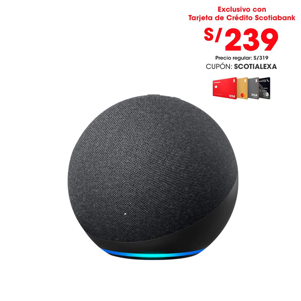 Parlante Inteligente Bluetooth Amazon Echo Dot 4 con Alexa - Negro | Juntoz