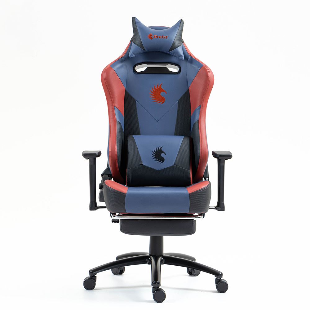 Silla Gamer Dreizt Heroes Series Azul Dark Premium Reclinable Posapies Clase 4