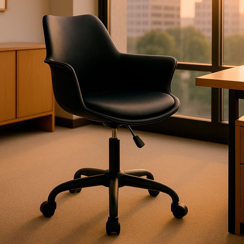 Silla de Oficina Giratoria Base de Acero Komsum Napoles Negro