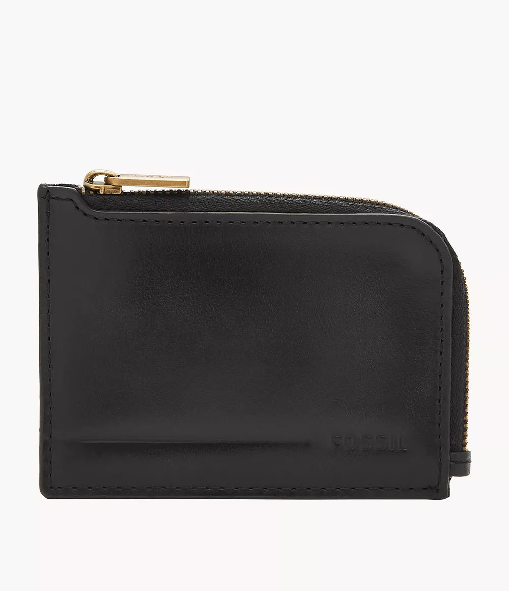 Fossil - Billetera SML1861001 Allen Zip Card Case para Hombre