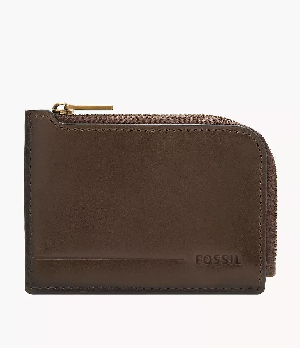 Fossil - Billetera SML1861201 Allen Zip Card Case para Hombre