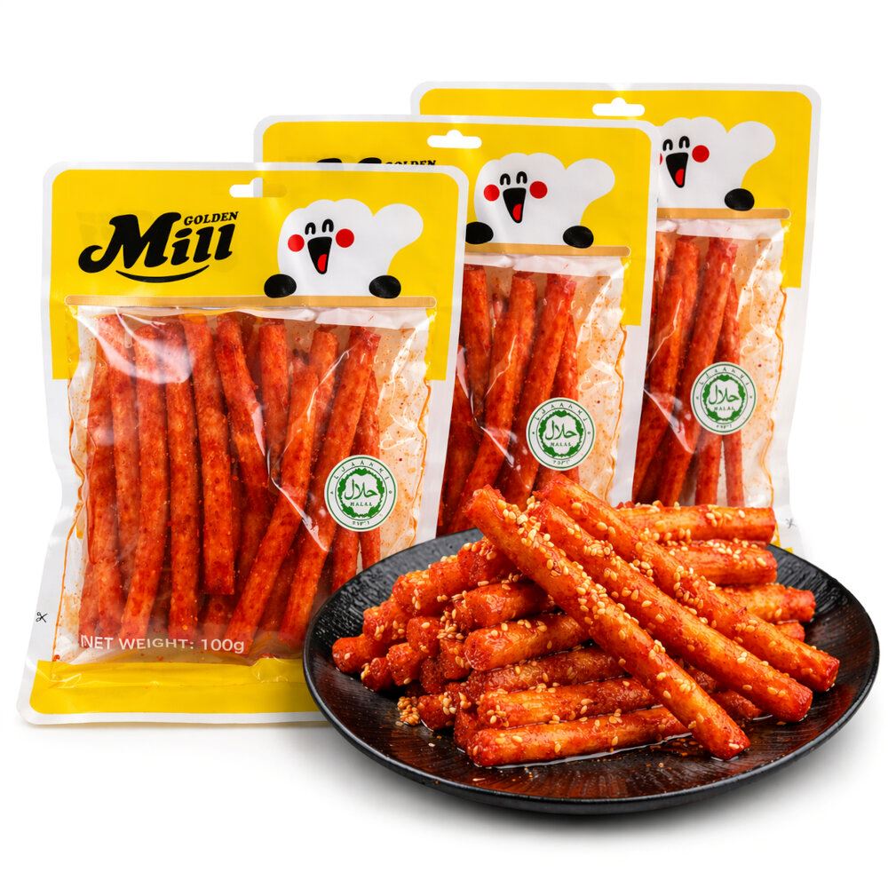 Pack 3u Snack Palitos De Soya Picante 3u de 100g Golden Mill