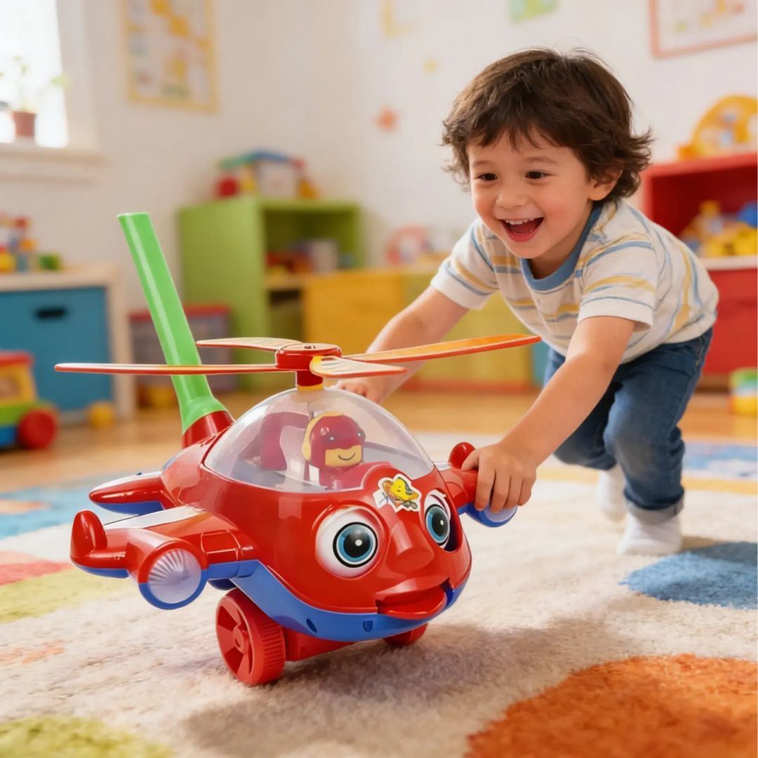 Juguete Guiador De Empuje Y Arrastre Para Niños Avión