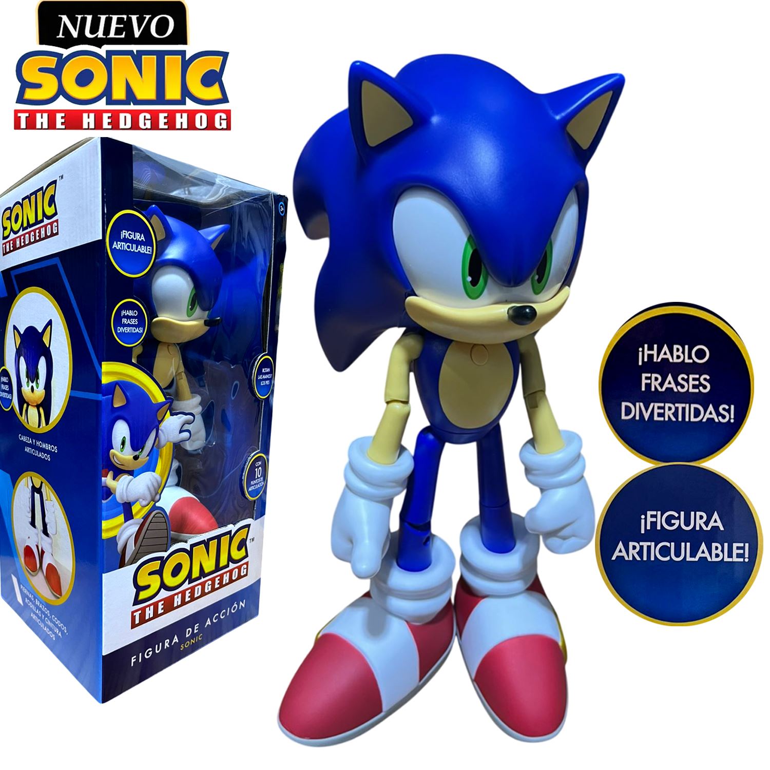 Muñeco Sonic The Hedgehog Musical y Articulable Azul