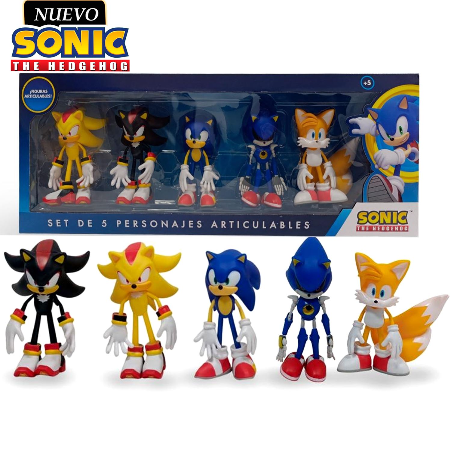 Set de Muñecos Sonic y sus Amigos Articulables M5 Tails