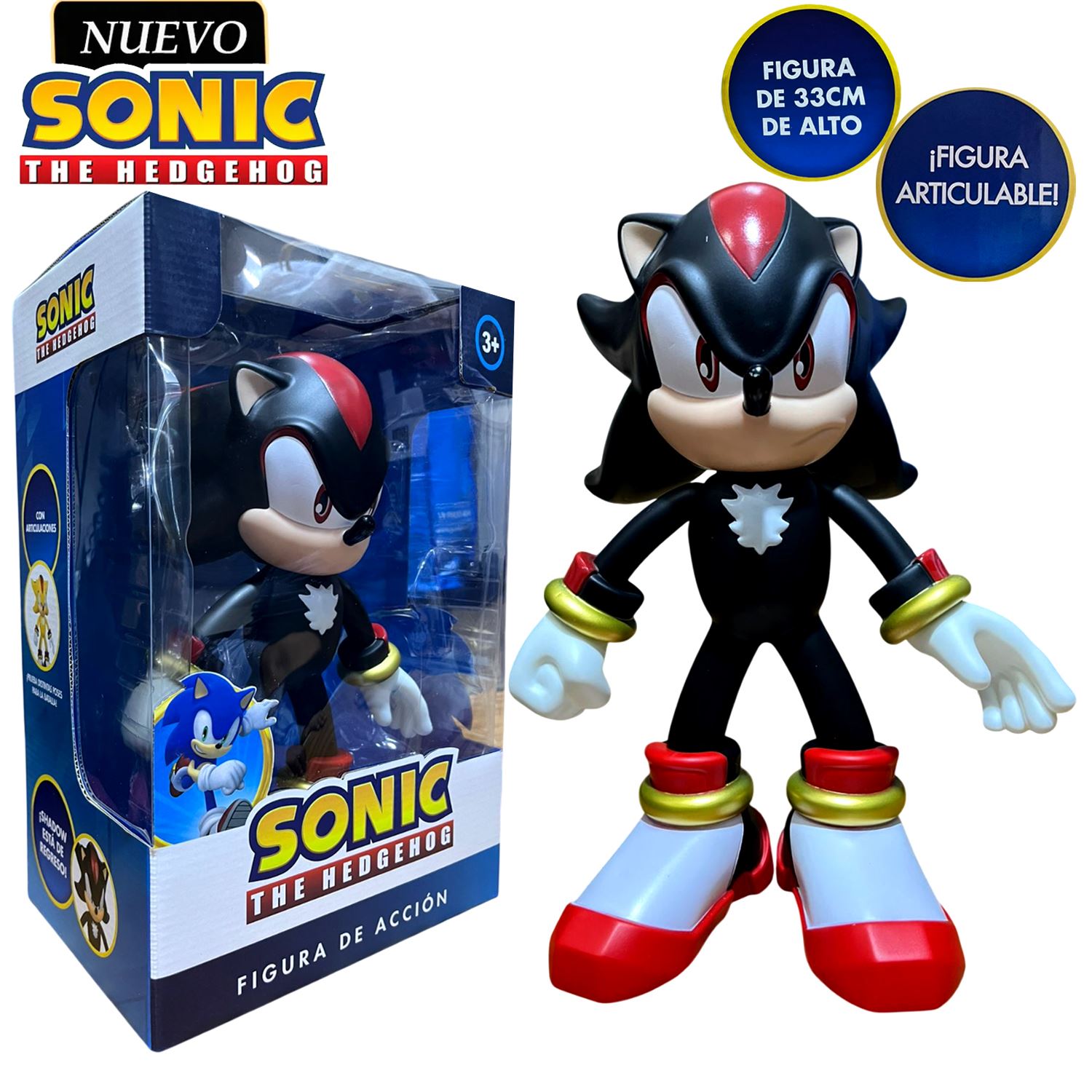 Muñeco Sonic The Hedgehog Articulable SHADOW
