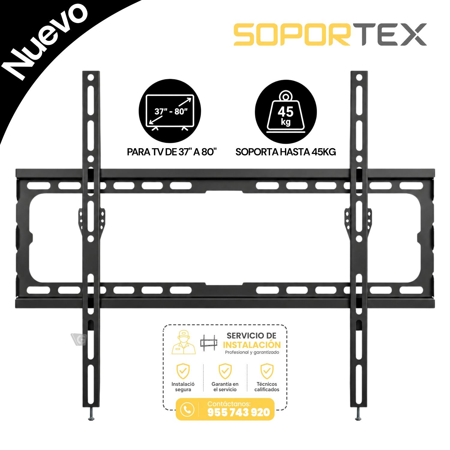 Rack Fijo para TV de 37 a 80 Soportex SX-3780