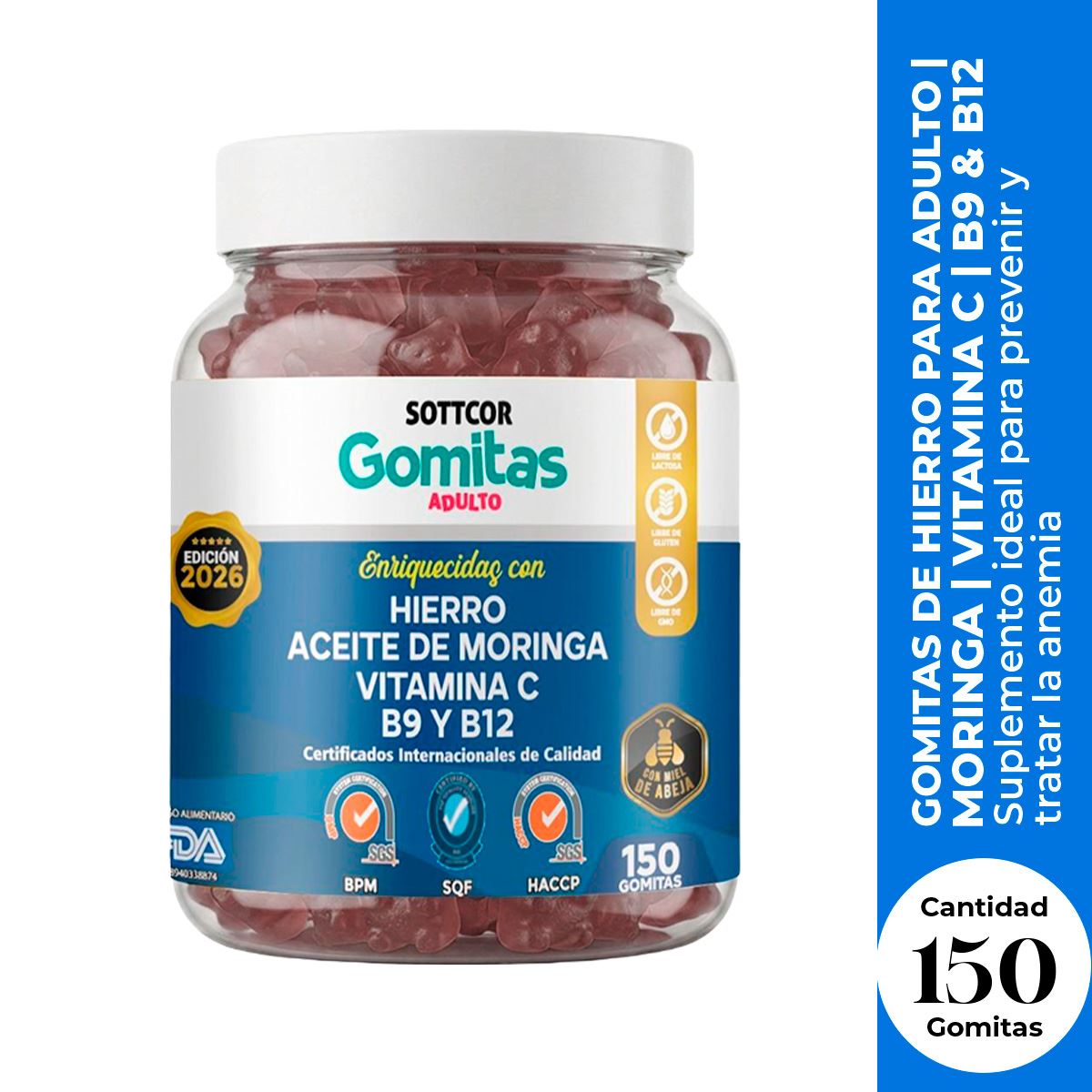 Gomitas De Hierro Sottcor 150 Gomitas