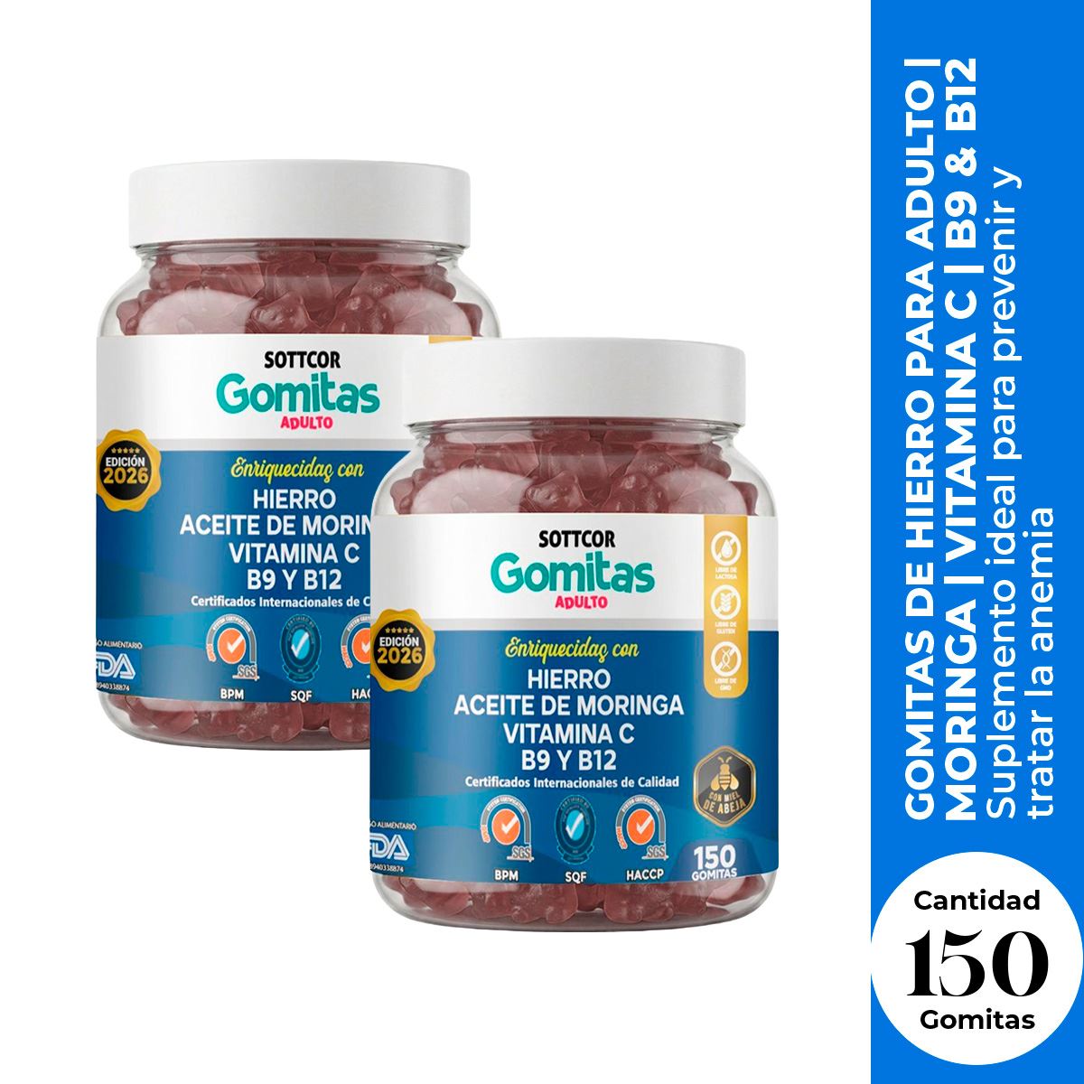 2 Gomitas De Hierro Sottcor 150 Gomitas