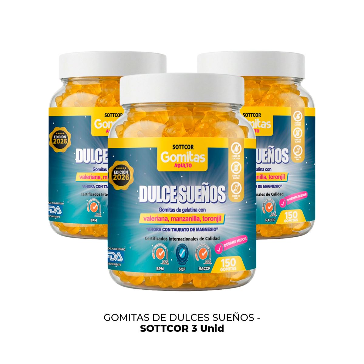 3 Gomitas De Dulce Sueños Sottcor 150 Gomitas