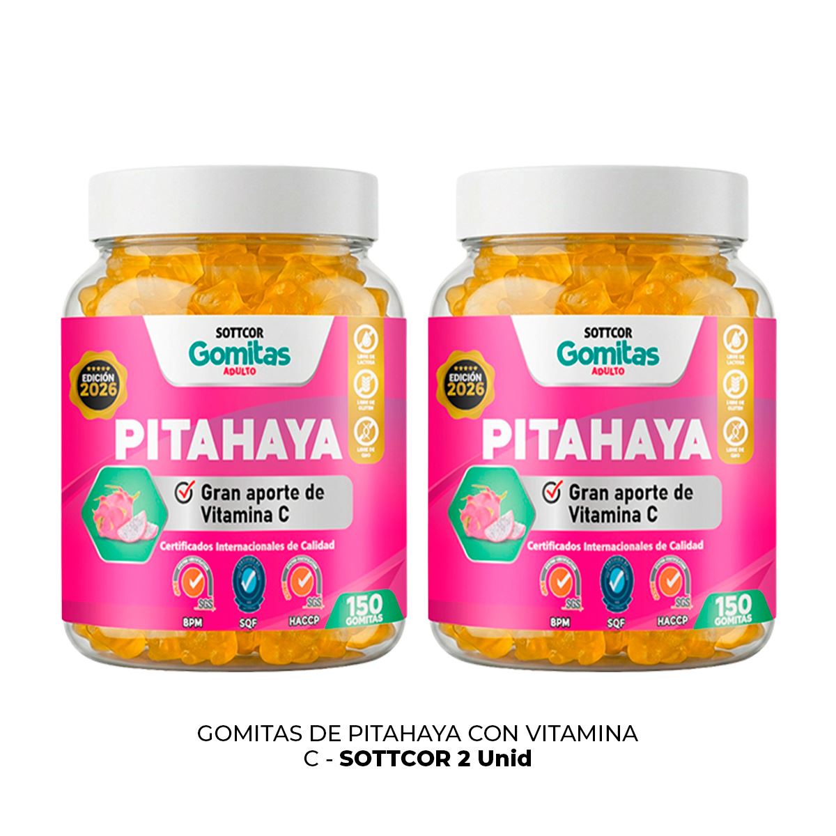 2 Gomitas De Pitahaya Sottcor 150 Gomitas
