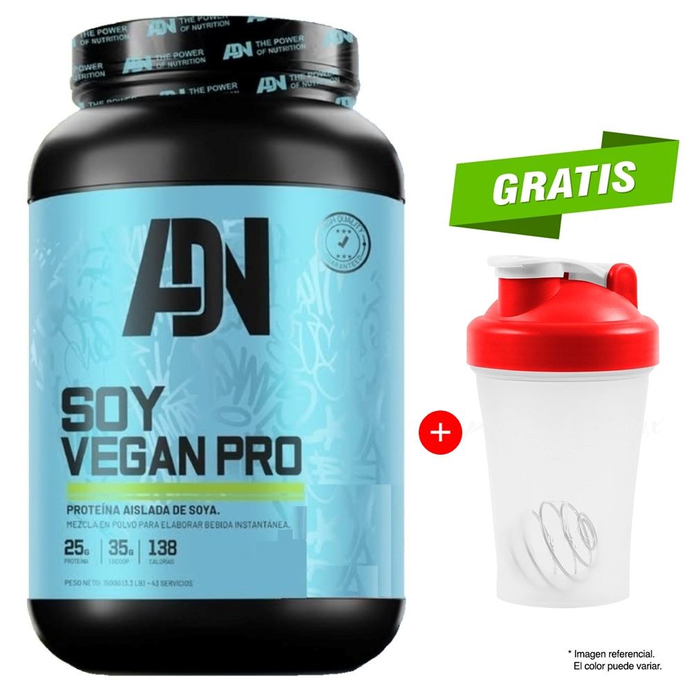 SOY VEGAN PROTEIN 1500 GRAMOS VAINILLA PROTEÍNA ADN NUTRITION