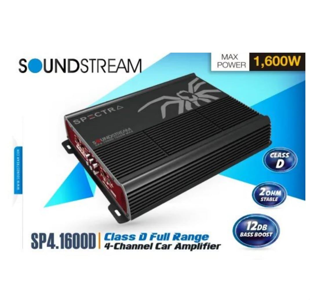 PROAUDIO  Amplificador de 4 canales SoundStream SP4.1600D