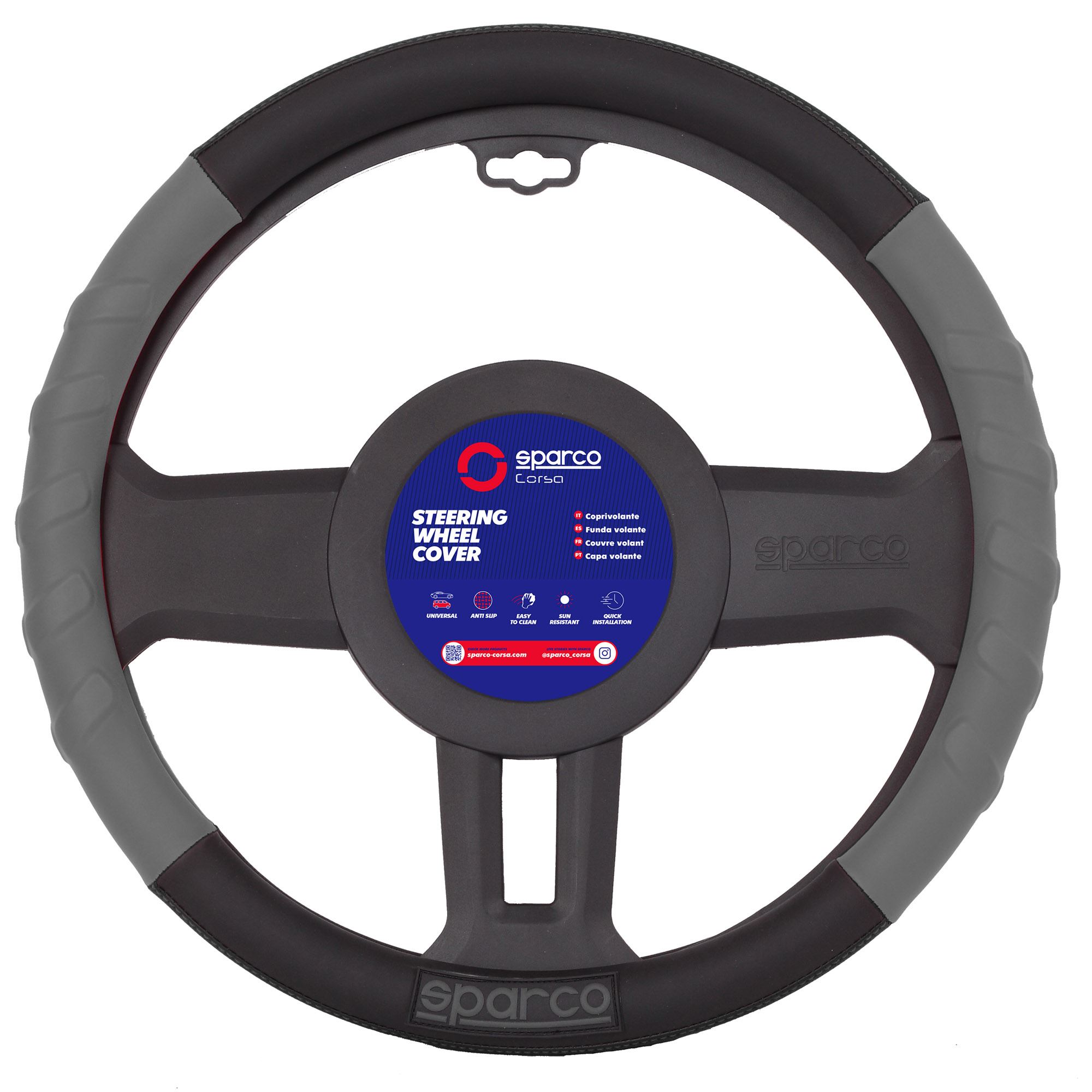 CUBRE VOLANTE GRIS ANTIDESLIZANTE SPARCO SPC1117GR