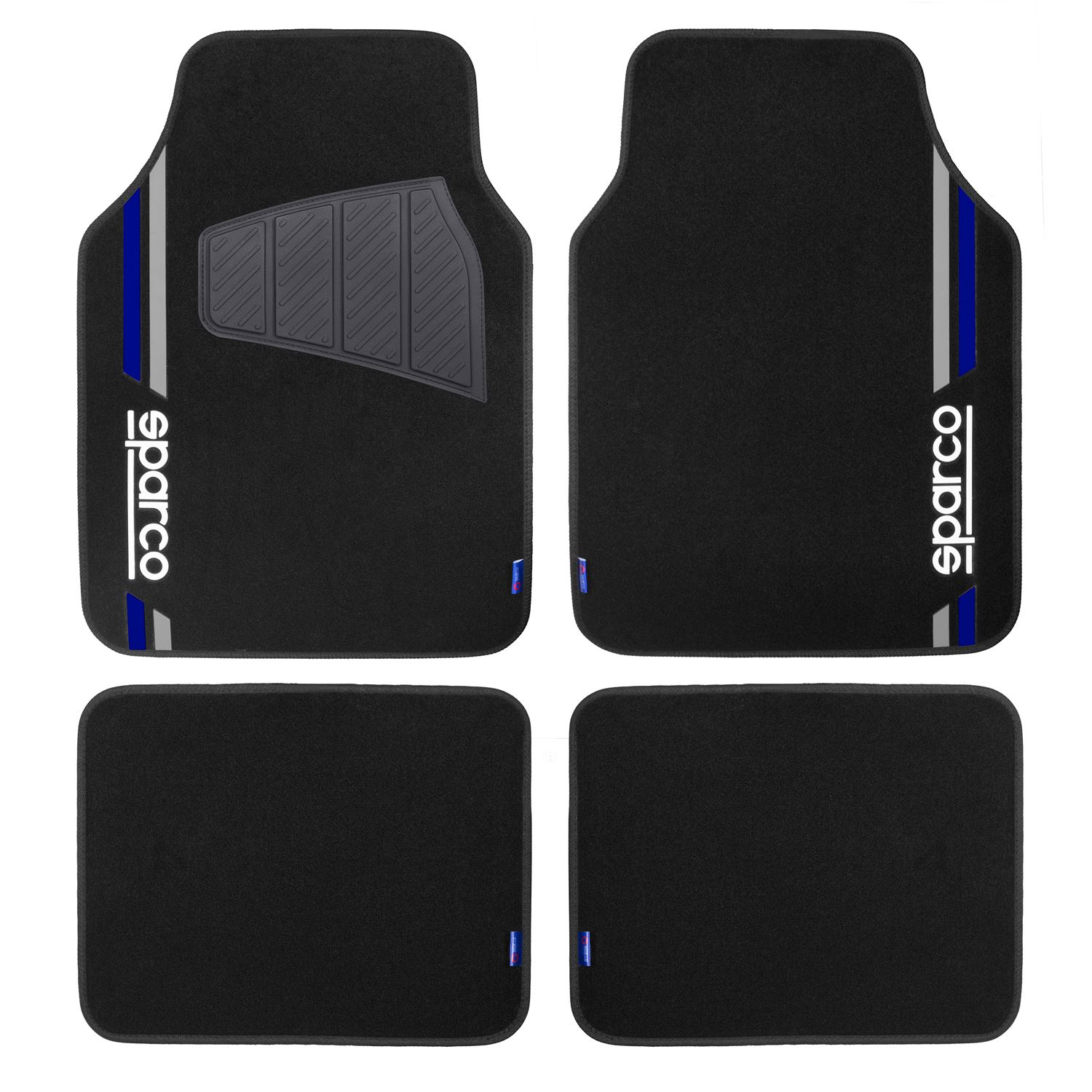 Piso Alfombra para Auto 4 piezas SPARCO Negro Azul SPF508BL
