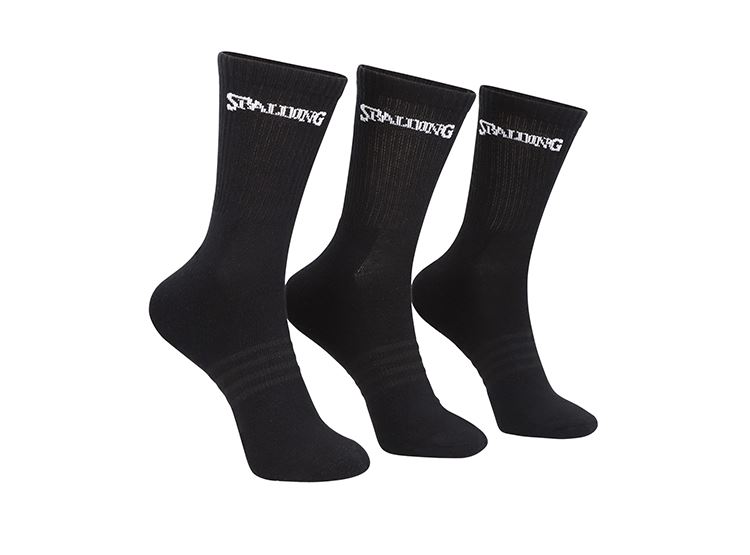 SPALDING CALCETINES MEDIOS NEGROS TRIPACK