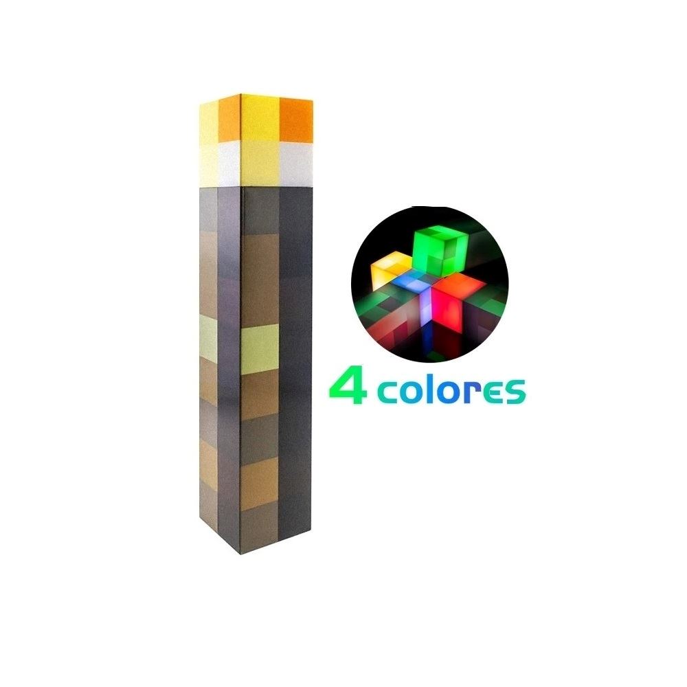 LÁMPARA LED DE 4 COLORES, ANTORCHA MINECRAFT