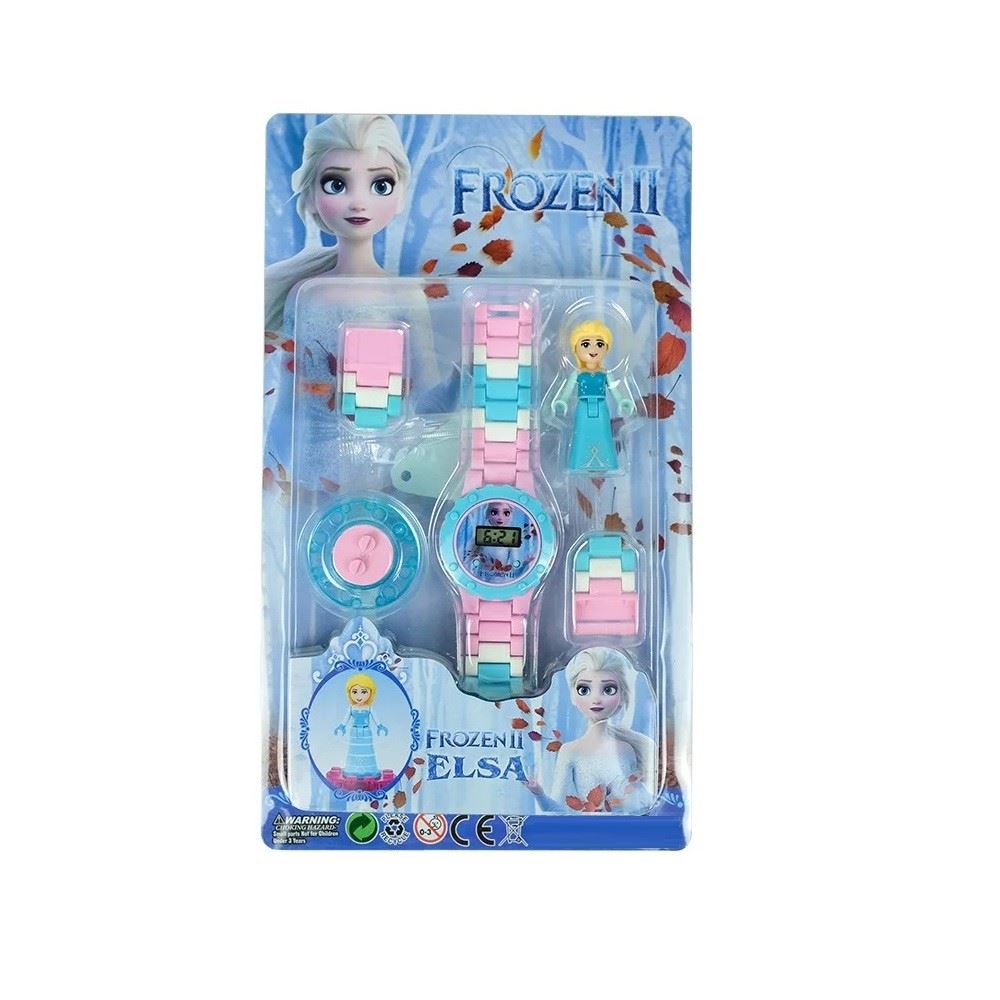 RELOJ PARA NIÑA TIPO LEGO DE FROZEN ELSA