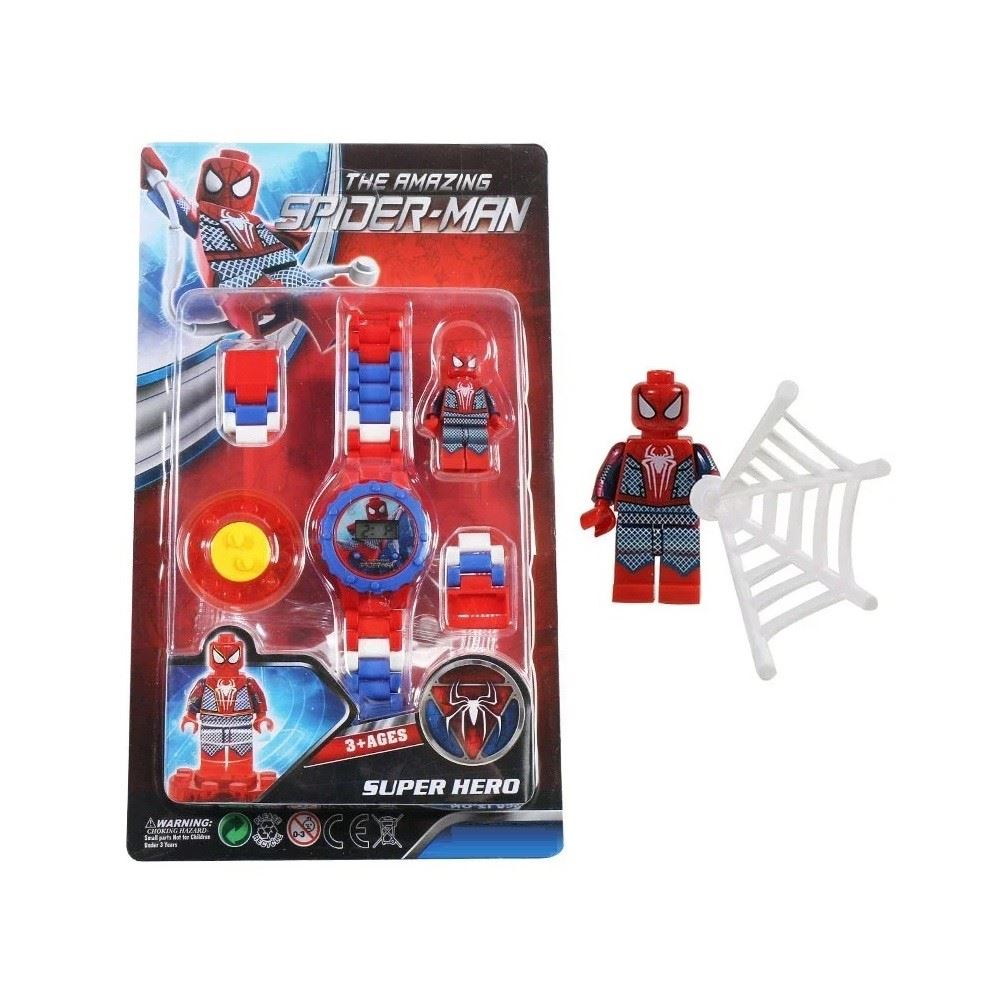 RELOJ PARA NIÑO TIPO LEGO DE SPIDERMAN