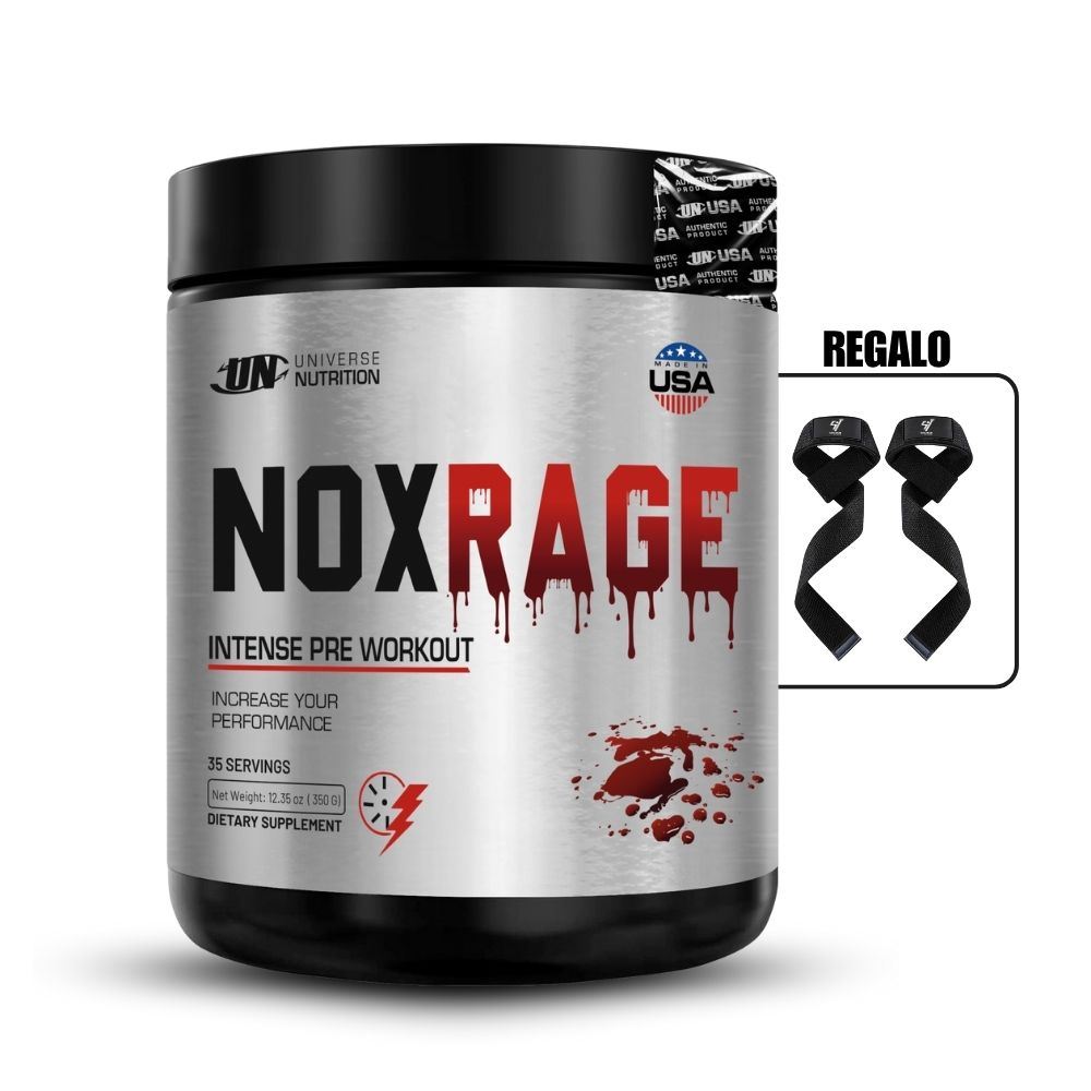 Pre Entreno UN Nox Rage 350Gr Citrus Punch+Straps