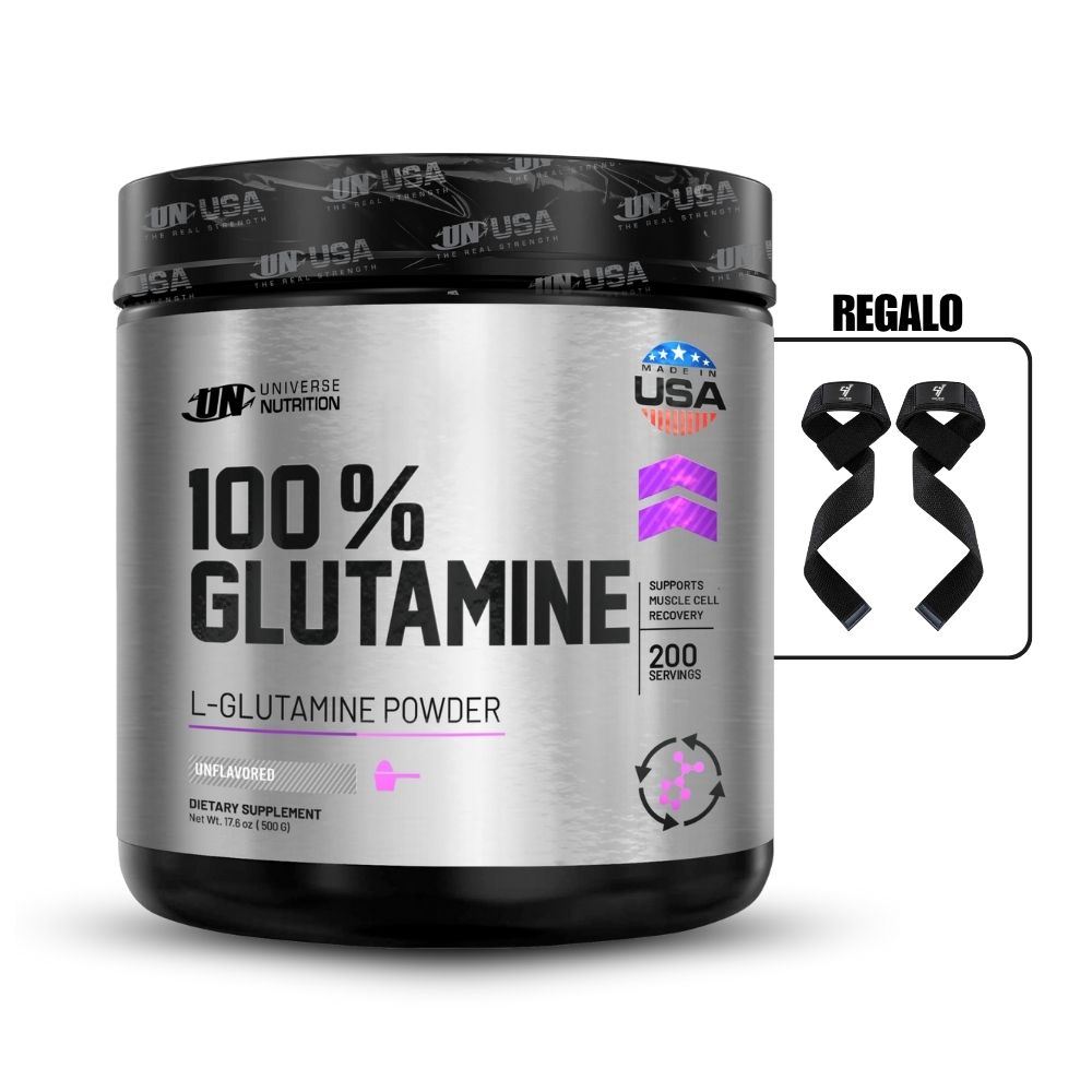 Glutamina Micronizada Universe Nutrition 500Gr+Straps