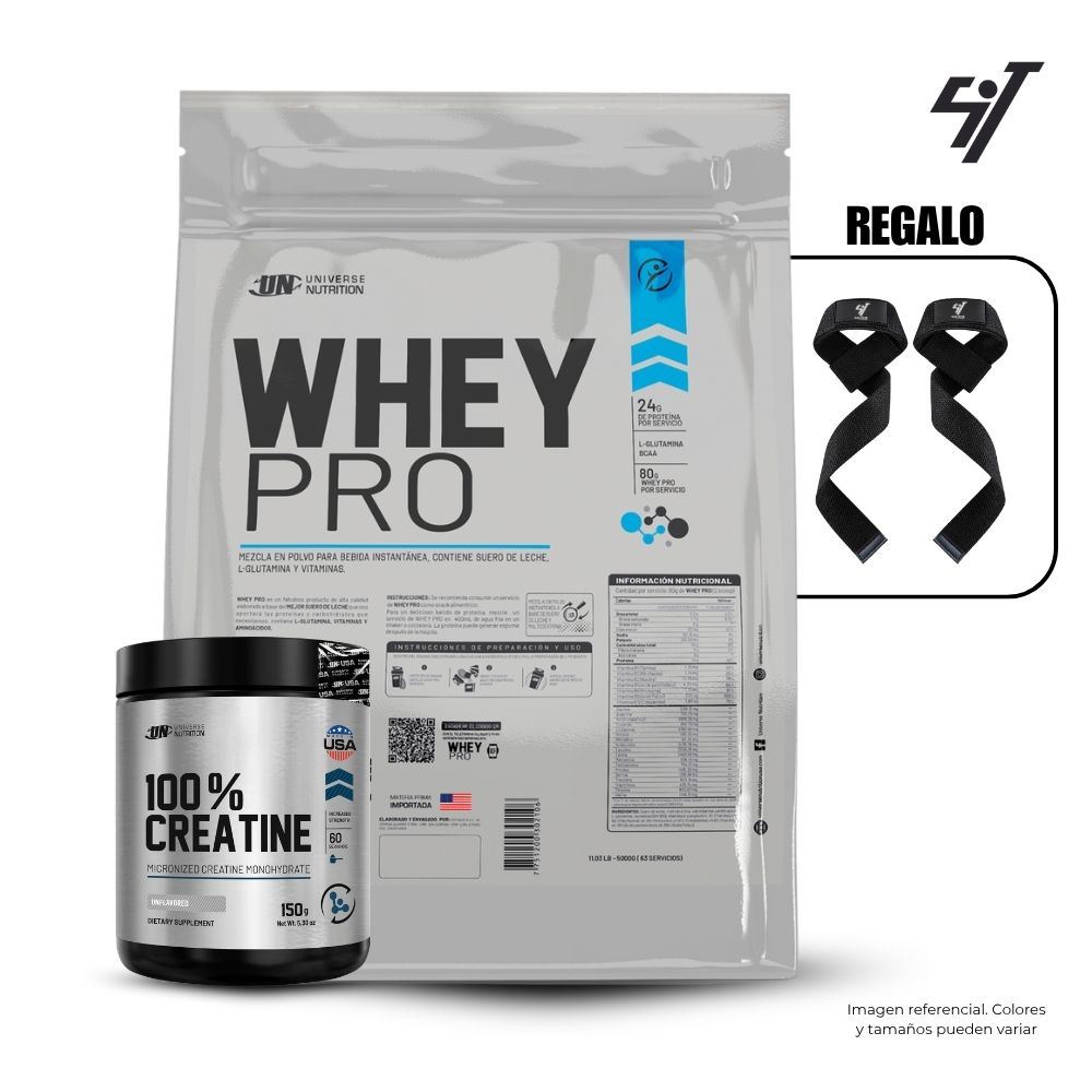 WHEY PRO 3 KG COOKIES & CREAM + UNIVERSE NUTRITION 150GR + STRAPS