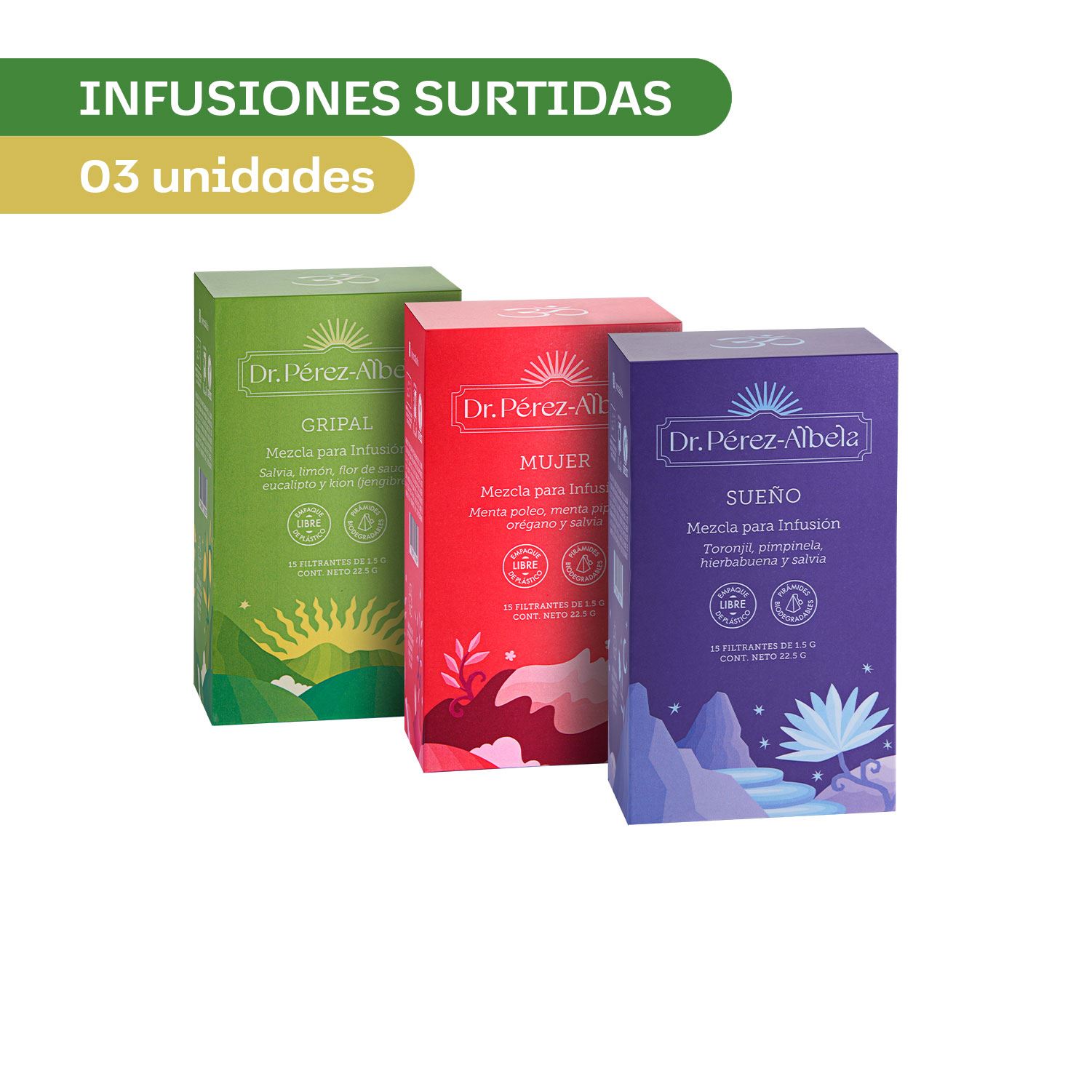 TRIPACK: INFUSIÓN GRIPAL, MUJER y SUEÑO - Caja x 15 und