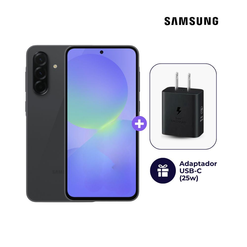 Celular Samsung Galaxy A36 5G 256GB 8GB Negro + Adaptador USB-C Samsung Original 25W