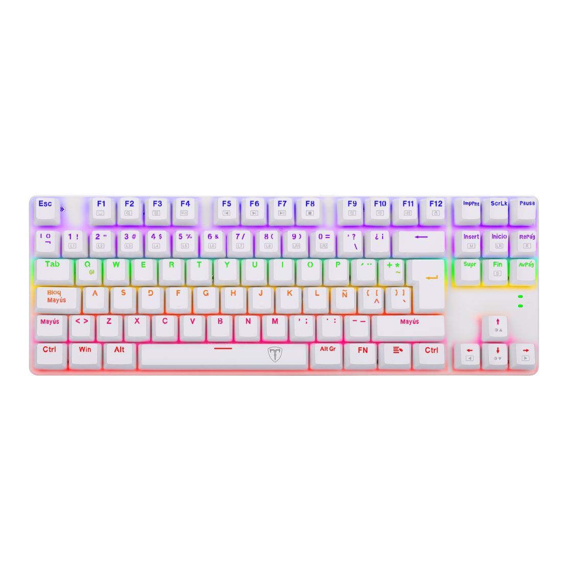 T-Dagger - Teclado Bora TGK313W TKL Rainbow Spa Switch Red - Blanco