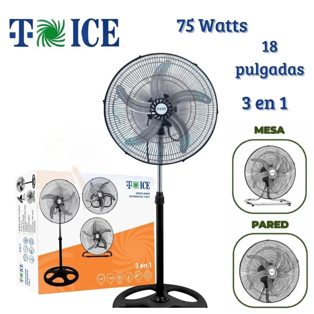 Ventilador T-ICE 75 Watts, 3 en 1