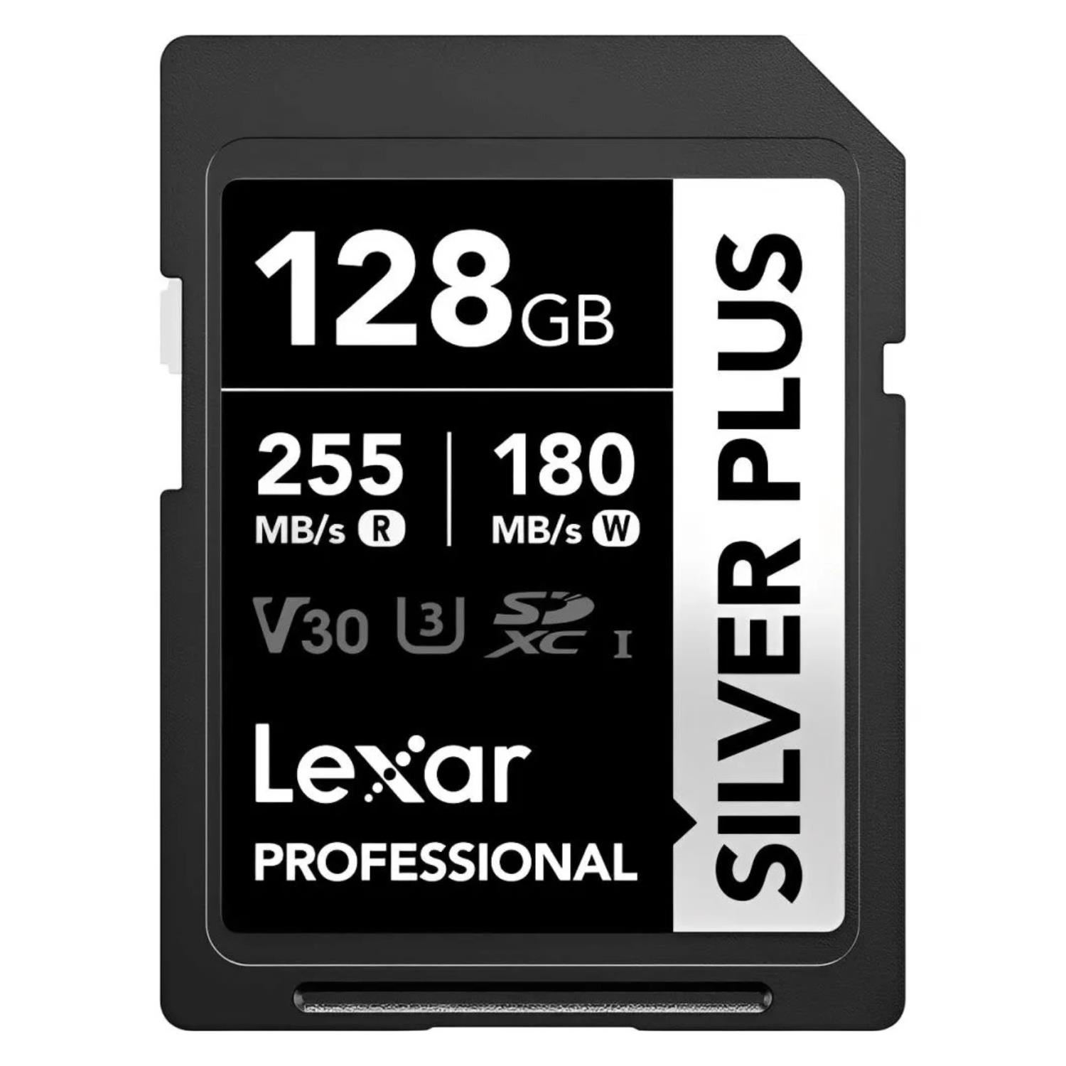 Memoria SDXC U3 V30 Lexar Professional 128GB - W:180MB/s -R:255MB/s SILVER PLUS