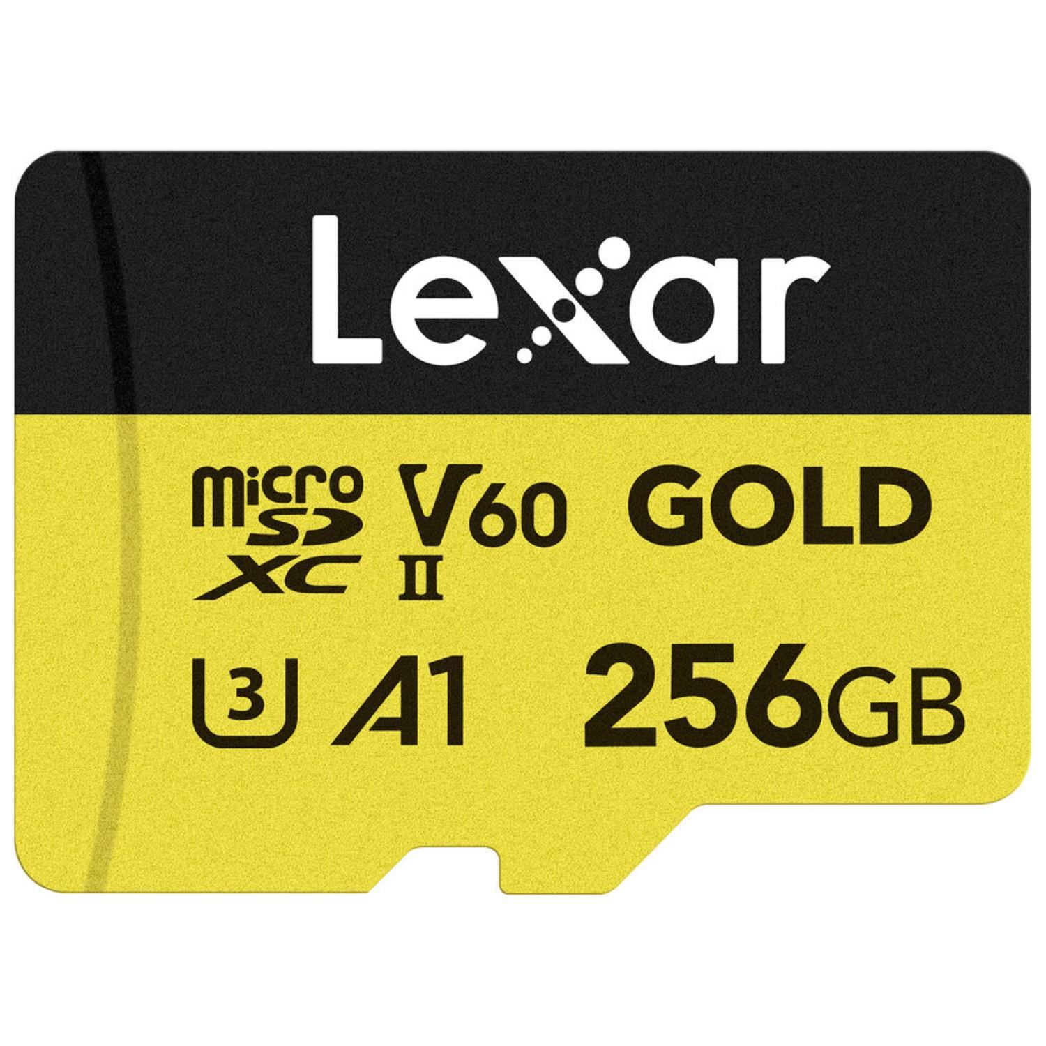 Memoria Micro SDXC U3 V60 Lexar Professional 256GB - W:180MB/s -R:280MB/s GOLD