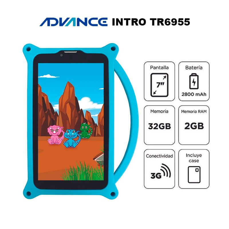 Advance Intro TR6955, 7" IPS/Android 11 Go, 3G, Dual SIM, 32Gb, Ram 2Gb-Celeste