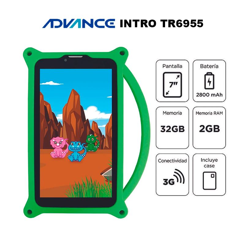 Advance Intro TR6955, 7" IPS/Android 11 Go, 3G, Dual SIM, 32Gb, Ram 2Gb - Verde