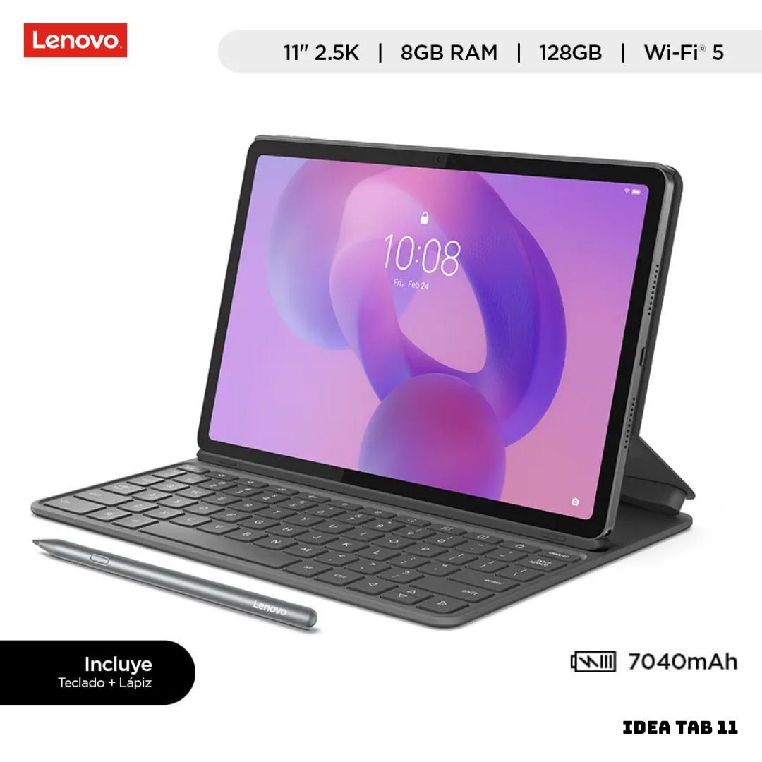 TABLET LENOVO IDEA TAB 11 WIFI 8GB RAM 128GB ROM - GRIS + TECLADO + LAPIZ