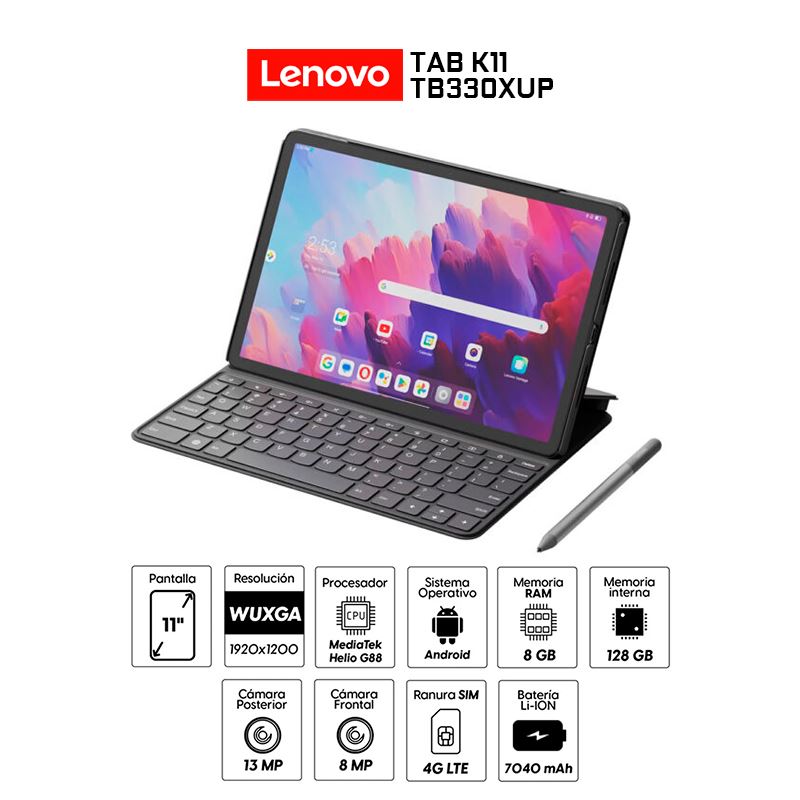 Tablet Lenovo Tab K11 TB330XUP 11 WUXGA IPS/ Touch 4G LTE Android 13-ZADK0113PE