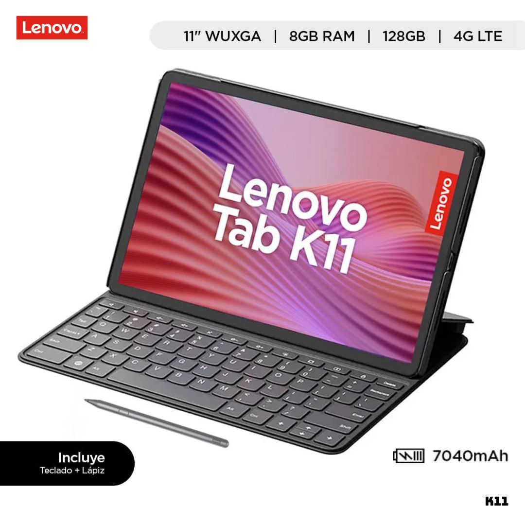 TABLET LENOVO TAB K11 + TECLADO + LAPIZ 8GB RAM 128GB ROM - GRIS